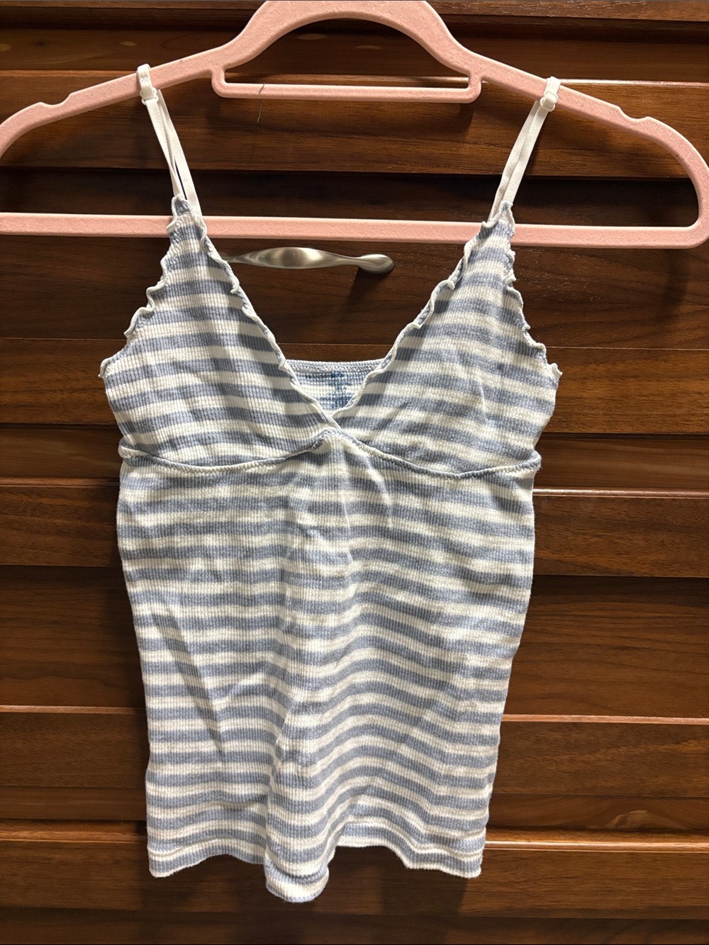 Brandy Melville NWOT Striped Blue & White Knit Cami Tank Top